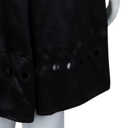 Pre Owned فستان سي باي كلوي حرير أسود فتحات مفرغة S