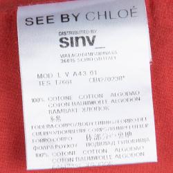 Pre Owned فستان سي باي كلوي كم قصير قطن أحمر S