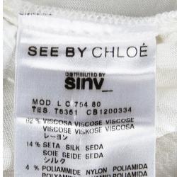 Pre Owned See By Chloe Off White Ruffle Tie Detail Sleeveless Top M