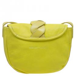 Pre Owned See By Chloe Yellow Lemon Leather Flap Crossbody Bag