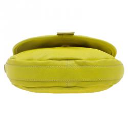 Pre Owned See By Chloe Yellow Lemon Leather Flap Crossbody Bag