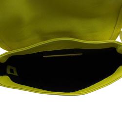 Pre Owned See By Chloe Yellow Lemon Leather Flap Crossbody Bag