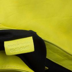 Pre Owned See By Chloe Yellow Lemon Leather Flap Crossbody Bag