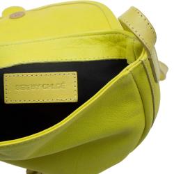 Pre Owned See By Chloe Yellow Lemon Leather Flap Crossbody Bag