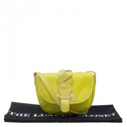 Pre Owned See By Chloe Yellow Lemon Leather Flap Crossbody Bag