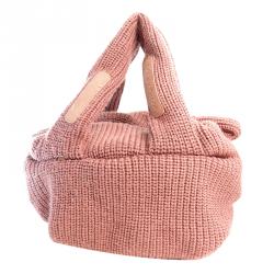 Pre Owned See By Chloe Pink Knit Joyrider Bowling Bag