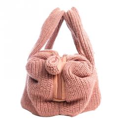 Pre Owned See By Chloe Pink Knit Joyrider Bowling Bag