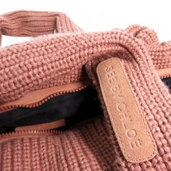 Pre Owned See By Chloe Pink Knit Joyrider Bowling Bag