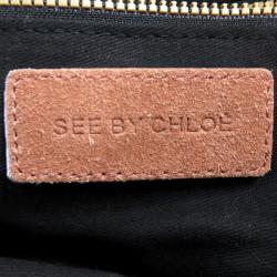 Pre Owned See By Chloe Pink Knit Joyrider Bowling Bag