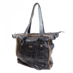 Pre Owned See By Chloe Black Leather Charm Shopper Tote