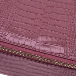 Smythson Pink Python Embossed Leather Mara Jewelry Pouch
