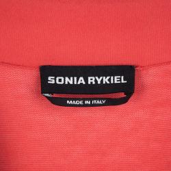 Pre Owned Sonia Rykiel Red Knit Waist Tie Detail Long Sleeve Midi Dress S
