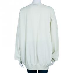 Pre Owned Sonia Rykiel Cream Long Sleeve Knit Top L