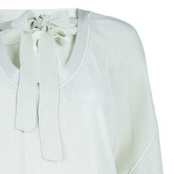 Pre Owned Sonia Rykiel Cream Long Sleeve Knit Top L