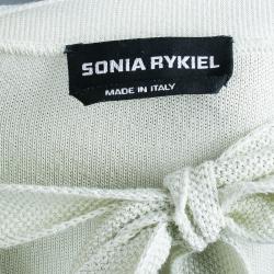 Pre Owned Sonia Rykiel Cream Long Sleeve Knit Top L