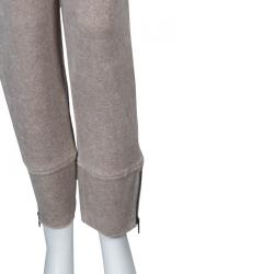 Pre Owned Sonia Rykiel Beige Zip Detail Sweat Pants L