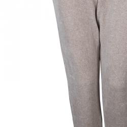 Pre Owned Sonia Rykiel Beige Zip Detail Sweat Pants L