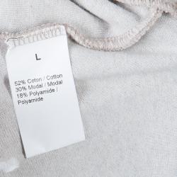 Pre Owned Sonia Rykiel Beige Zip Detail Sweat Pants L