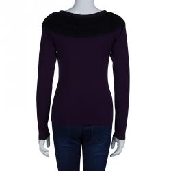 Sonia Rykiel Purple and Black Sweater M