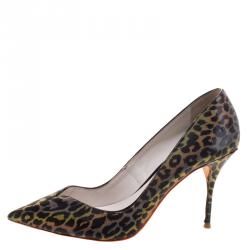Sophia Webster Multicolor Leopard Print Izzy Holographic Pumps Size 38