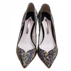 Sophia Webster Multicolor Leopard Print Izzy Holographic Pumps Size 38