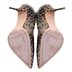 Sophia Webster Multicolor Leopard Print Izzy Holographic Pumps Size 38