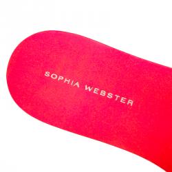 Sophia Webster Florescent Pink Lilico Floral Embellished Flat Slides Size 39
