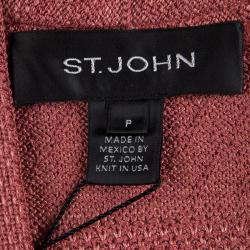St. John Cardigan Pink Patterned Knit High Low Cardigan P