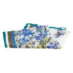 St. John Budding Floral Print Silk Scarf
