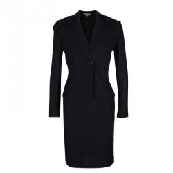 St. John Navy Blue Knit Skirt Suit S