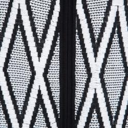 St. John Monochrome Diamond Patterned Textured Long Jacket S