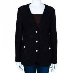 مملوكة مسبقًا St. John Black Pearl Detail Jacket L