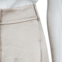 Pre Owned St John Couture Gold Satin Palazzo Pants L