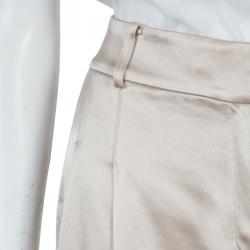Pre Owned St John Couture Gold Satin Palazzo Pants L