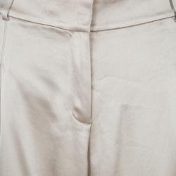 Pre Owned St John Couture Gold Satin Palazzo Pants L