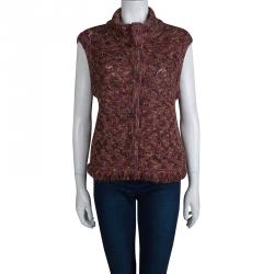 Pre Owned St. John Multicolor Slub Knit Vest S
