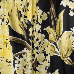 St. John Floral Printed Silk Gathered Sleeveless Top L