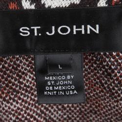 مملوكة مسبقًا جاكيت بليزر سانت جون تريكو جاكار برتقالي محمر بسحاب أمامي L