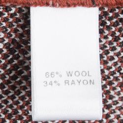 مملوكة مسبقًا جاكيت بليزر سانت جون تريكو جاكار برتقالي محمر بسحاب أمامي L