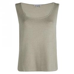 St. John Pastel Green Knit Sleeveless Top M