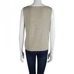 St. John Pastel Green Knit Sleeveless Top M