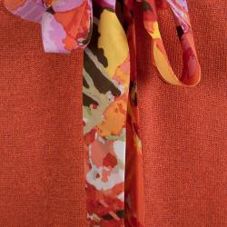 مملوكة مسبقًا كارديغان سانت جونت تريكو برتقالي لامع بأبليكات موردة مزينة L