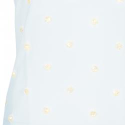 Pre Owned Stella McCartney Cream Beaded Sleeveless Top M