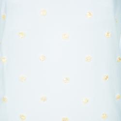 Pre Owned Stella McCartney Cream Beaded Sleeveless Top M