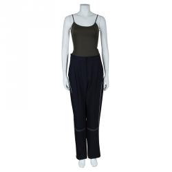 Pre Owned Stella McCartney Navy Blue Contrast Piping Pants M