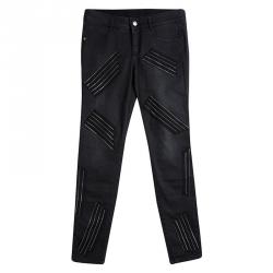 مملوكة مسبقًا Stella McCartney Black Denim Zip Embellishment Detail Ankle Grazer Jeans S
