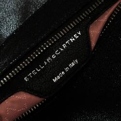 Stella McCartney Black Faux Leather Falabella Fold Over Clutch