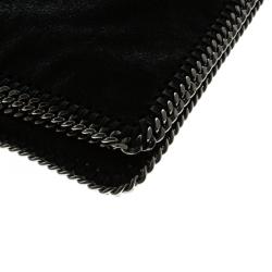 Stella McCartney Black Faux Leather Falabella Fold Over Clutch