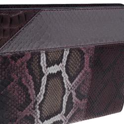 Pre Owned Stella McCartney Burgundy Embossed Patchwork Clutch