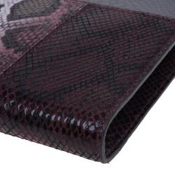 Pre Owned Stella McCartney Burgundy Embossed Patchwork Clutch